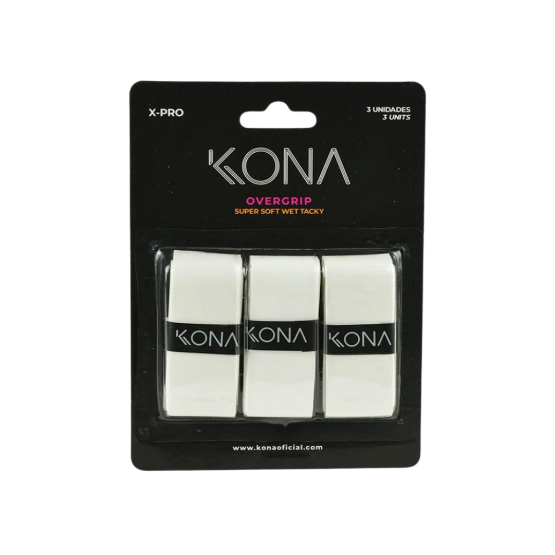 Overgrip Branco Kona - 3 Unidades